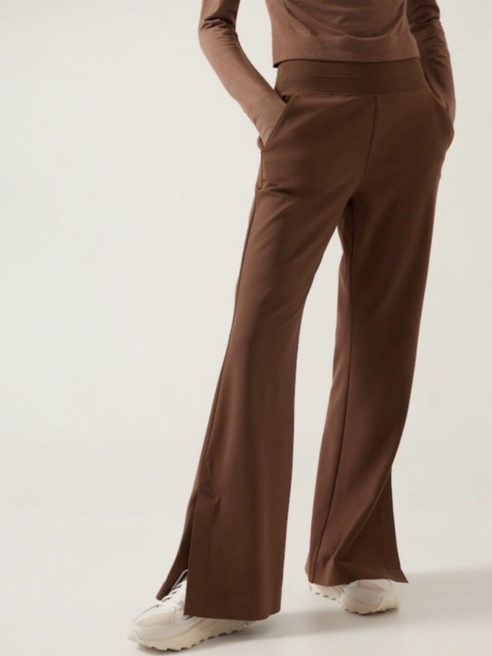 Athleta Venice wide leg pants, brown, size large